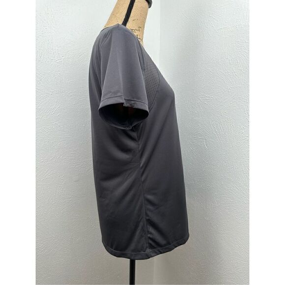 Ideology Women’s Deep Charcoal Perforated Crewneck T-Shirt Size Large - Picture 4 of 14